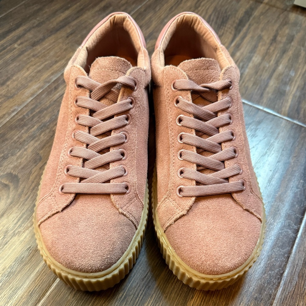 EUC Steve Madden Pink (dusty rose) Leather, Suede Shoes, women’s size 8 1/2